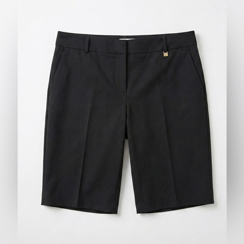 Calvin Klein Black Tailored Bermuda Shorts Size 8 Business Casual Career